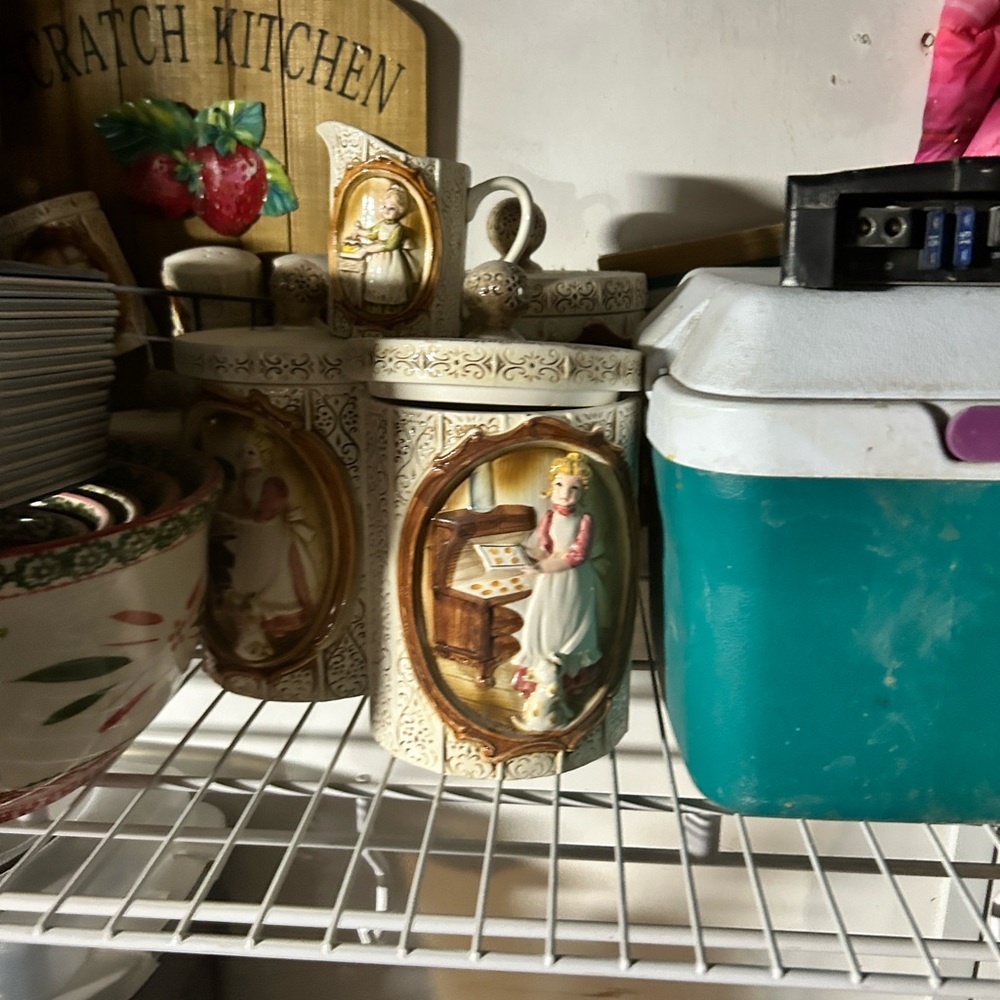 Antique ceramic container set
